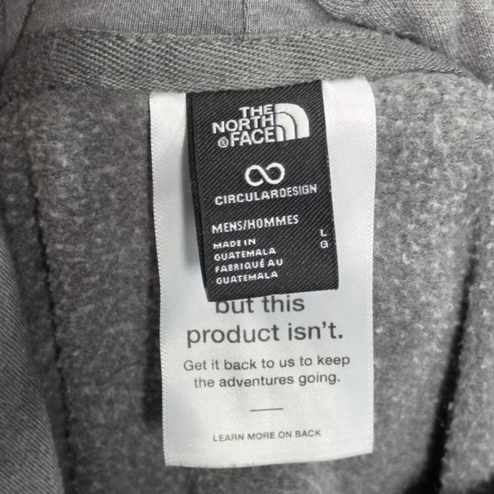 The North Face Pullover Hoodie Mens Large Grey 1966 Graphic Circular Design Logo